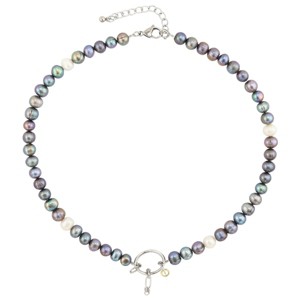 Slate by Rebl Pearl Necklace  Stainless Steel with  Mixed Color Pearl Beads - 1 of 2