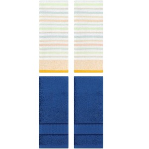 REGALWOVEN 4 Pcs Cotton Soft Comfortable Absorbent Striped Hand Towel - 1 of 4