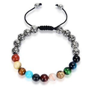 Solar System Natural Stone Bead Adjustable Shocker Tie Bracelet (8mm) - ELYA - 1 of 4