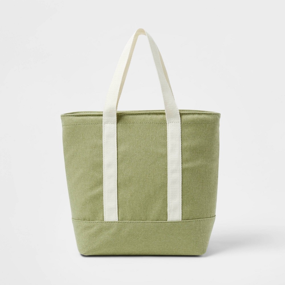 Solid Canvas Lunch Tote Green - Threshold