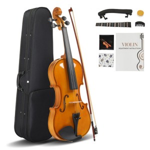 AZL1 Life Concept Orchestral String Instruments 4/4 Violin Beginner Outfit with Protective Case and Essential Accessories, Brown, 31.5"*10.24"*5.12" - 1 of 4