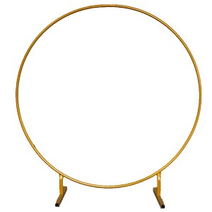 6.6 FT Round Backdrop Stand Wedding Arch for Ceremony Metal Balloon Arch Stand Indoor Outdoor for Birthday, Wedding Decoration - 1 of 4
