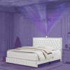 Okak Full Platform Bed Frame Upholstered Bed with Adjustable Height Headboard and USB Charger Music Speaker Star Projector Noise-Free - 4 of 4