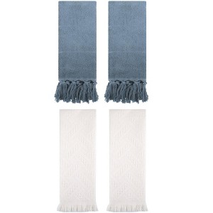 REGALWOVEN 4 Packs Cotton Soft Absorbent Boho Turkish Decorative Hand Towels - 1 of 4