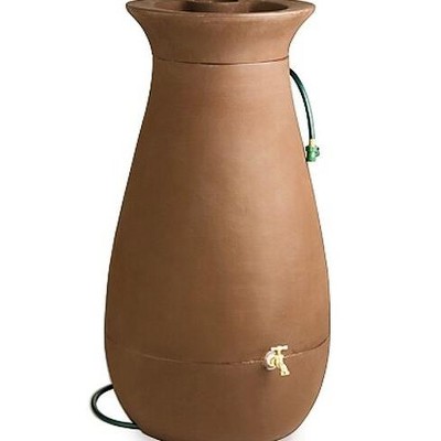Rainwater Urn, 65 Gallon, 6' Hose Included, Brass Water Spigot, Removable Top