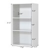 Costway 3 Tier Open Shelf Bookcase Multi-functional Storage Display Cabinet Furni White - 2 of 4