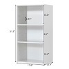 Costway 2 PCS 3 Tier Open Shelf Bookcase Multi-functional Storage Display Cabinet White - image 2 of 4