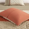 7 Pcs Elegant Color Block Stipe Design Comforter Set,All Season Home Textile Microfiber Bedding Set fits Lux Bedroom Decor,Matching Bed Skirt - 4 of 4