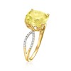Ross-Simons 3.70 Carat Lemon Quartz Ring With .12 ct. t.w. Diamonds in 14kt Yellow Gold - 3 of 4