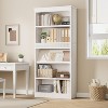 71" Farmhouse Bookcase w/Display Rack & Fluted Design,5 Tier Tall Bookshelf with Wooden Base - 3 of 4