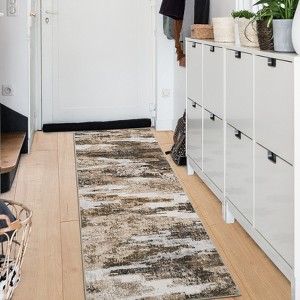 Modern Abstract Area Rug Indoor Washable Rug Stain Resistant Low Pile Rugs for Living Room Bedroom - 1 of 4