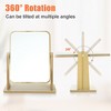 Unique Bargains Natural Wooden Rotating Makeup Mirror Beige 1 Pc - 4 of 4