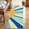 Washable Modern Colorful Rug Non Slip Low Pile Rug Soft Sun Accent Throw Floor Cover Foldable Indoor Carpet for Living Room Bedroom Playroom - 2 of 4