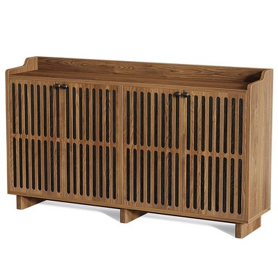 Resenkos Sideboard Buffet, Kitchen Storage Cabinet,55" Sideboard Buffet, Farmhouse Storage Cabinet Credenzas with Adjustable Shelves,Brown