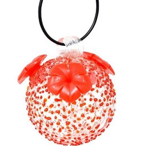 Gift Essentials 4" Red Glass Hanging Hummingbird Feeders - Red Textured(8 Ounce) - 1 of 3
