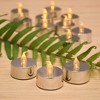 LumaBase Battery-Operated LED Tea Lights, Metallic Silver - Set of 12 - 2 of 4