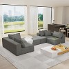 TiramisuBest 132" Modular L-Shaped Upholstered Sectional Sofa Set w/ 6 Pillows & Free Combination for Living Room & Bedroom,Grey - 3 of 4