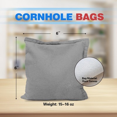 Gray and Black Regulation Size Cornhole Bean Bags Set