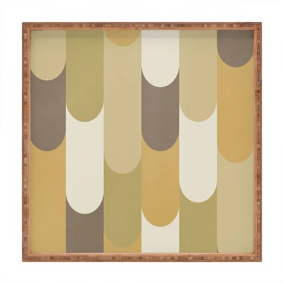 13" Wood Alisa Galitsyna Retro Geometry Small Square Tray - society6