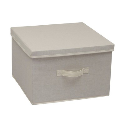 Household Essentials Wide Storage Box with Lid Natural