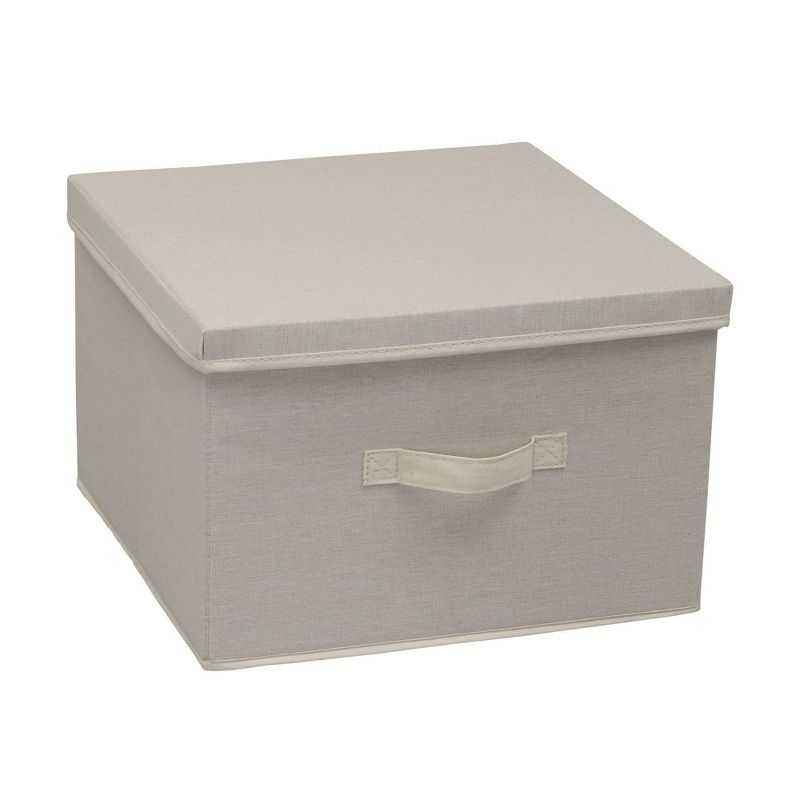 Household Essentials Square Storage Box with Lid Natural, 1 of 9
