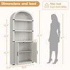71" Tall Arched Bookshelf, 5 Tier Wooden Bookcase with Open Shelves, Freestanding Display Storage Cabinet for Living Room Home Office - 3 of 4
