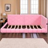 Full Size Upholstered Platform Bed with LED Lights, USB Ports, Teddy Fabric, No Box Spring Needed, White Modern Frame - 2 of 4