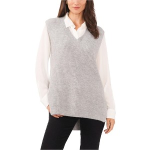 Vince Camuto Womens Shaker High Low Hem Sweater Vest - 1 of 1