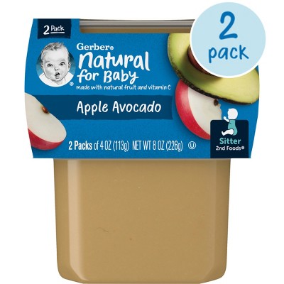 Gerber Baby Food Stage 2 Apple Avocado Puree Tub - 2ct/8oz