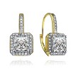 Guili 14K Gold Plated Cubic Zirconia Halo Leverback Earrings with Sleekt Design, Available in White and Gold, Perfect for Jewelry Lovers and Occasions - 3 of 3