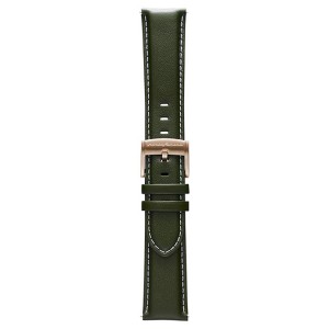 Pininfarina Watch Strap - Genuine Italian Leather 22mm Band for Pininfarina Hybrid Smart Watch - Green with Rose Gold Buckle - 1 of 1