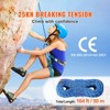 VEVOR 10.2mm Dynamic Climbing Rope, 50M(164ft) Outdoor Rock Climbing Rope 25KN Breaking Tension, Stretchable Fiber Rope with Steel Snap Hooks, Blue - 3 of 4