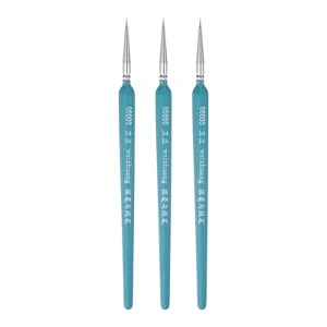 Unique Bargains Detail Nylon Miniature Painting Brush 3 Pcs - 1 of 4
