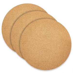 Juvale 3 Pack Plant Cork Mat, Round Planter Plate for Home Decor, House Plants (12 in) - 1 of 4
