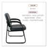 Alera Alera Genaro Series Faux Leather Half-Back Sled Base Guest Chair, 25" x 24.80" x 33.66", Black Seat, Black Back, Black Base - 3 of 4