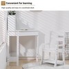 Kids Study Desk and Chair Set, White Corner Table with Adjustable Chair, Hutch, Cork Bulletic Board, Pen Holders, Small Art Table Homework Table Set - 4 of 4