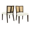 Okak Set of 2 Upholstered Rattan Woven Back Dining Chair Without Arm,Wooden Accent Dining Chairs for Dining Room,Kitchen - 2 of 4