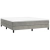 vidaXL King Sized Box Spring Bed Frame – Light Gray Velvet, Plywood, and Engineered Wood - 2 of 4