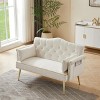 2 Seater Velvet Loveseat Sofa for Small Spaces with Tufted Back and Modern Design -3irtyhousy - 2 of 4