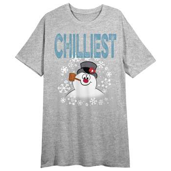 Frosty the Snowman "Chillest" Women's Gray Short Sleeve Sleep Shirt