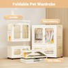 Stackable Storage Bins, Plastic Collapsible Storage Containers with Doors, Wheels and Hanging Rods, Large Lidded Closet Organizers Cabinet for Home - 4 of 4