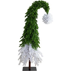 HomeStock  9ft PreLit Flocked Full Classic Green Fir Artificial Christmas Tree with 600 Warm White lights with Ice, X-Mas Tree - 1 of 4