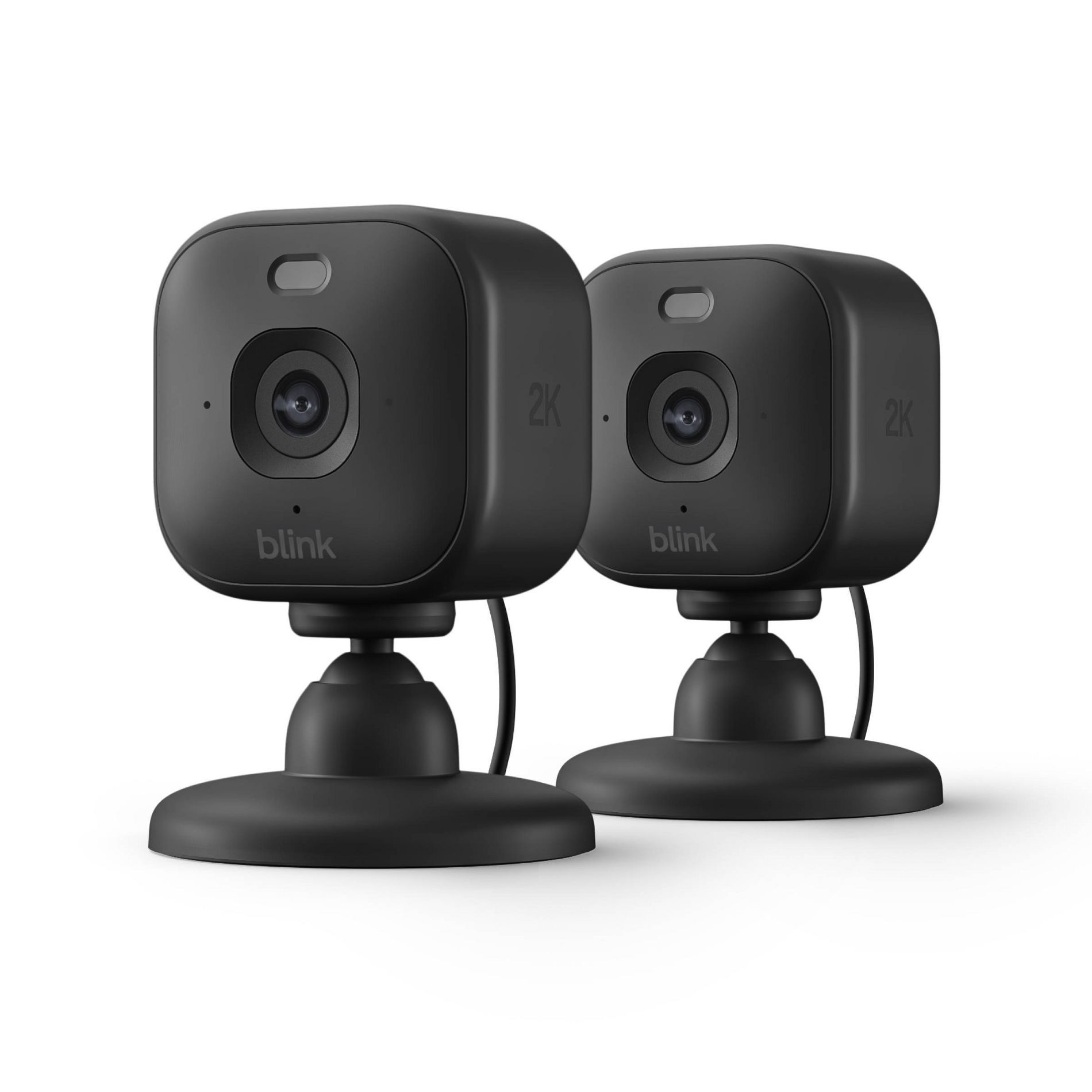 Blink Mini 2K+ Compact Plug-In Security Camera, 2K Video Resolution, Color Night Vision, Enhanced Audio. 2 Cameras
