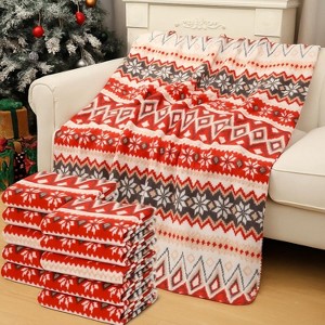 Lomsoe Christmas Blanket Red Reindeer Flannel Throw Warm Blanket for Couch Bedroom Bed Sofa Office Winter Travel. - 1 of 4