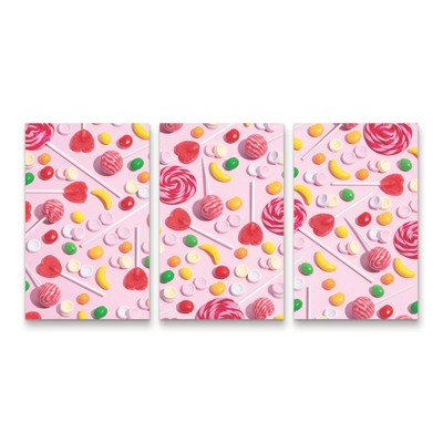 Trademark Fine Art Julia Ramiro  Caramelos.1 3 Piece Panel Set Art