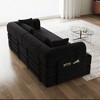 78.7-Inch Green Chenille Folding Mattress Sofa with Cylindrical Pillow Floor Sofa Lounge Couch for Living Room Bedroom Lounge Studio - 3 of 4