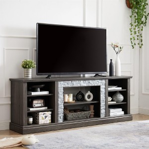 PAGED TV Stand for 75 Inch TV with Storage Space,Modern TV Console Table with Faux Stacked Stone Surround for Living Room - 1 of 4