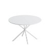 Round Dining Table for 4, Crisscross Iron Legs with 2-Piece Removable Top & Matte Finish – Maison Boucle - 3 of 4
