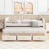 Twin Size Upholstered Wooden Daybed with Twin Size Trundle and 3 Drawers 4Q -ModernLuxe - image 2 of 4