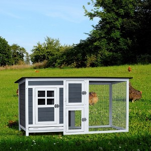 Chicken Poultry Cage Small Animal House Wood & Steel With Running Cage For Outdoor Indoor Chicken Rabbit Dog Duck Hutch Coop - 1 of 4